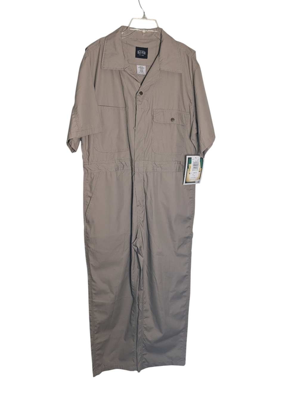 NWT Key Coveralls Construction Long Sleeve‎ Unlined Workwear Utility Large Short